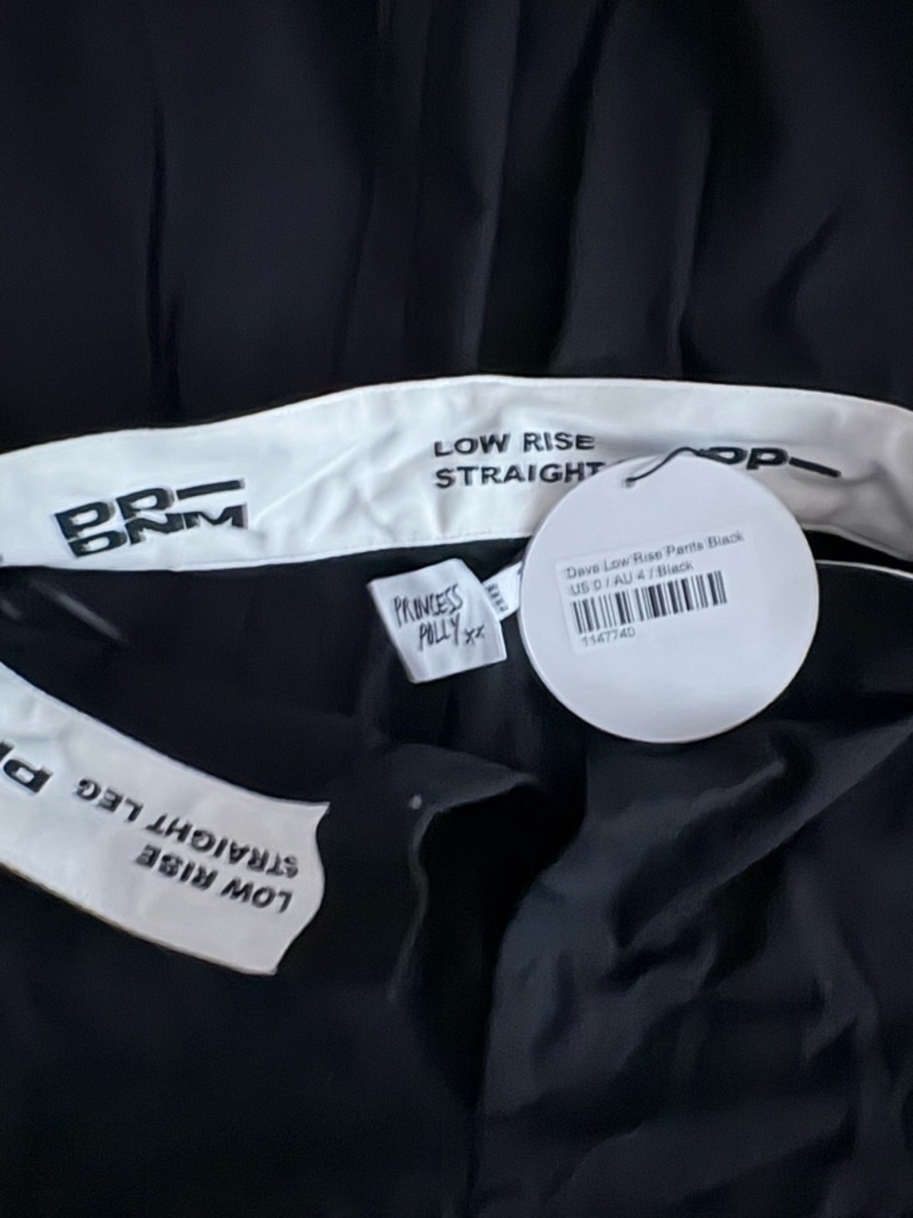 Princess Polly Black Low Rise Straight Leg Pants